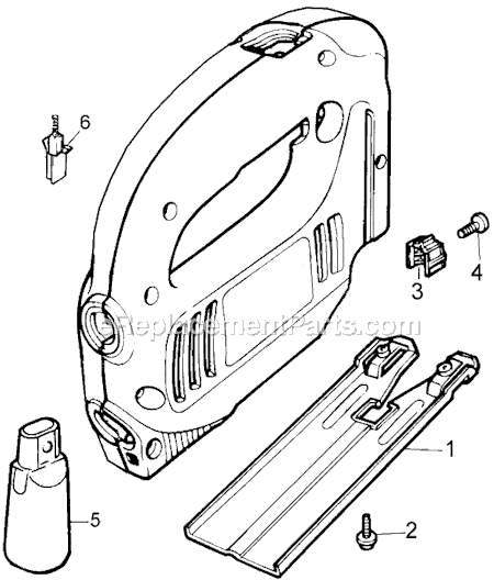 Page A Diagram and Parts List for TV400 Type 2 Black and Decker Jig Saw